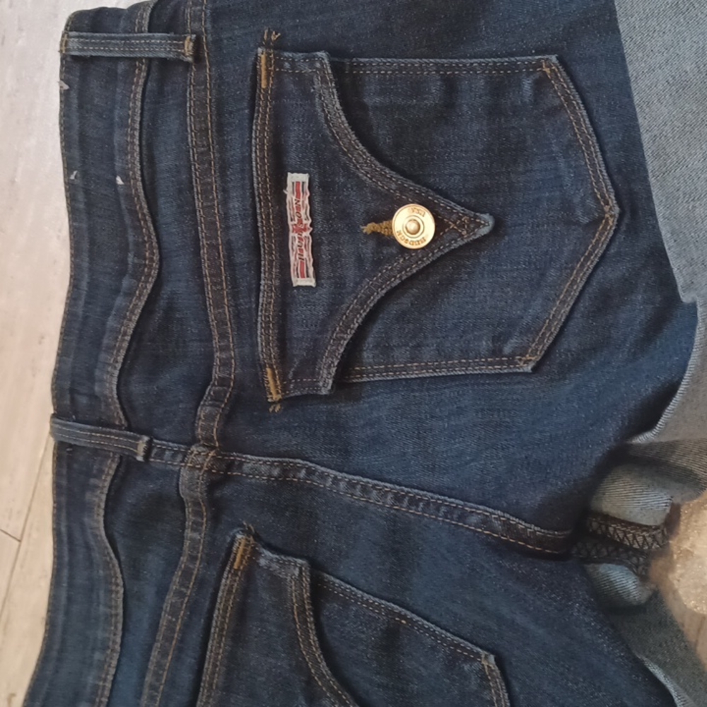 Hudson Cuffed Blue Denim Jean Shorts - Picture 7 of 8